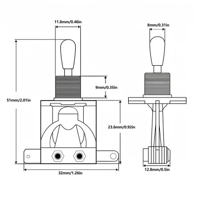 ASK-m 3 Way Toggle Switch ( Black Tips) - 2