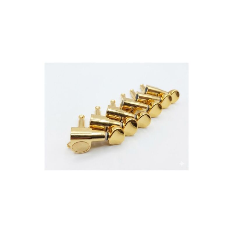 ASK-M 6 Sıra Sağ Dizilim Vintage Kafa Elektro Gitar Burgu Takımı (6-in-line) – Gold - 2