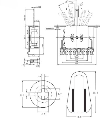 ASK-M İbanez,LTD Tarzı 5 Yol Kapalı Switch - 3