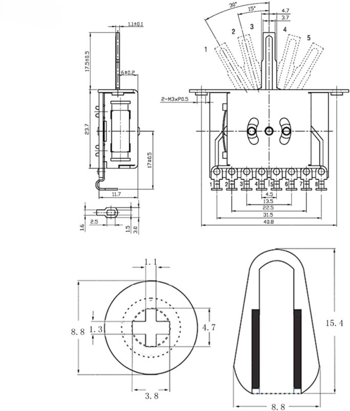 ASK-M İbanez,LTD Tarzı 5 Yol Kapalı Switch - 3