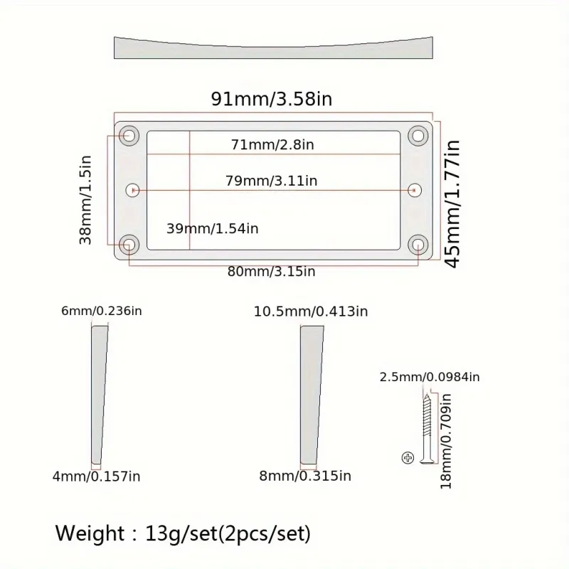 ASK-m Krem Humbucker Neck-Sap Manyetik Çerçevesi - 2