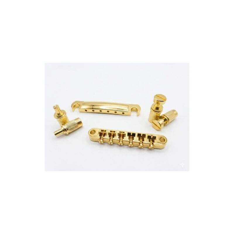 ASK-M Les Paul Tip Altın Stop Tailpiece ve Tune-O-Matic Köprü Seti - 1
