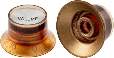 ASK-m LP Style Bell Tip Amber/Silver Gitar Volume Potans Düğmesi - 5