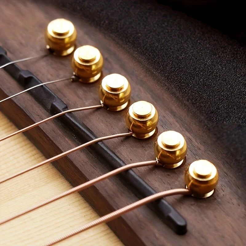 ASK-M Metal Pirinç Gold 6'lı Akustik Gitar Pimi - 1