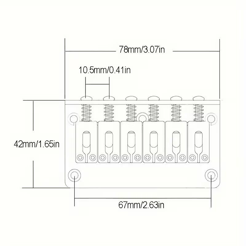 ASK-M Strat Stil 42mm Chrome Hardtail Gitar Köprüsü - 2