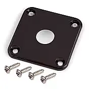 Gibson/Square Style Black Plastik Jack Plate - 1