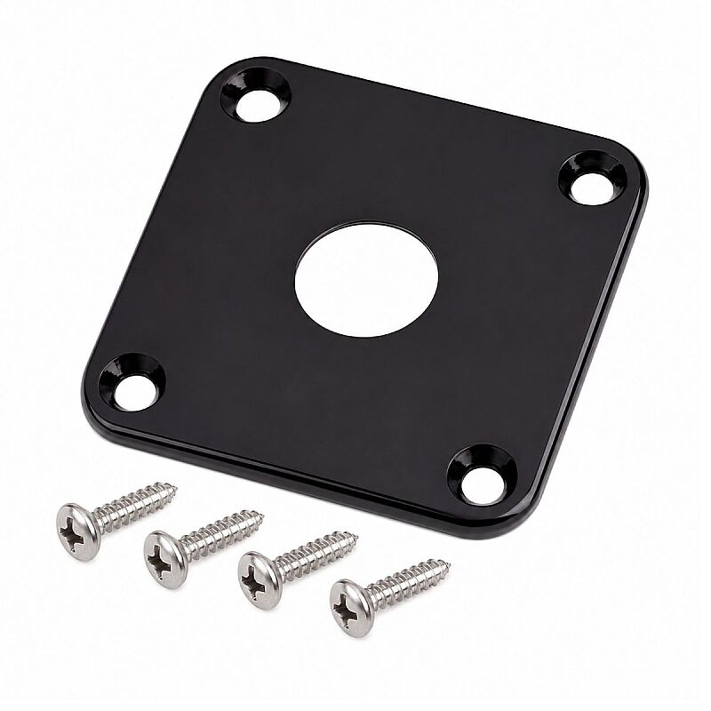 Gibson/Square Style Black Plastik Jack Plate - 1