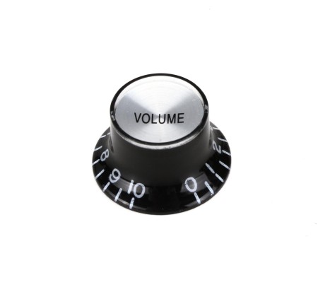 ASK-M - Gibson Style Top Hat Black-Silver Wolüme Potans Knob-Potans Düğmesi Tek