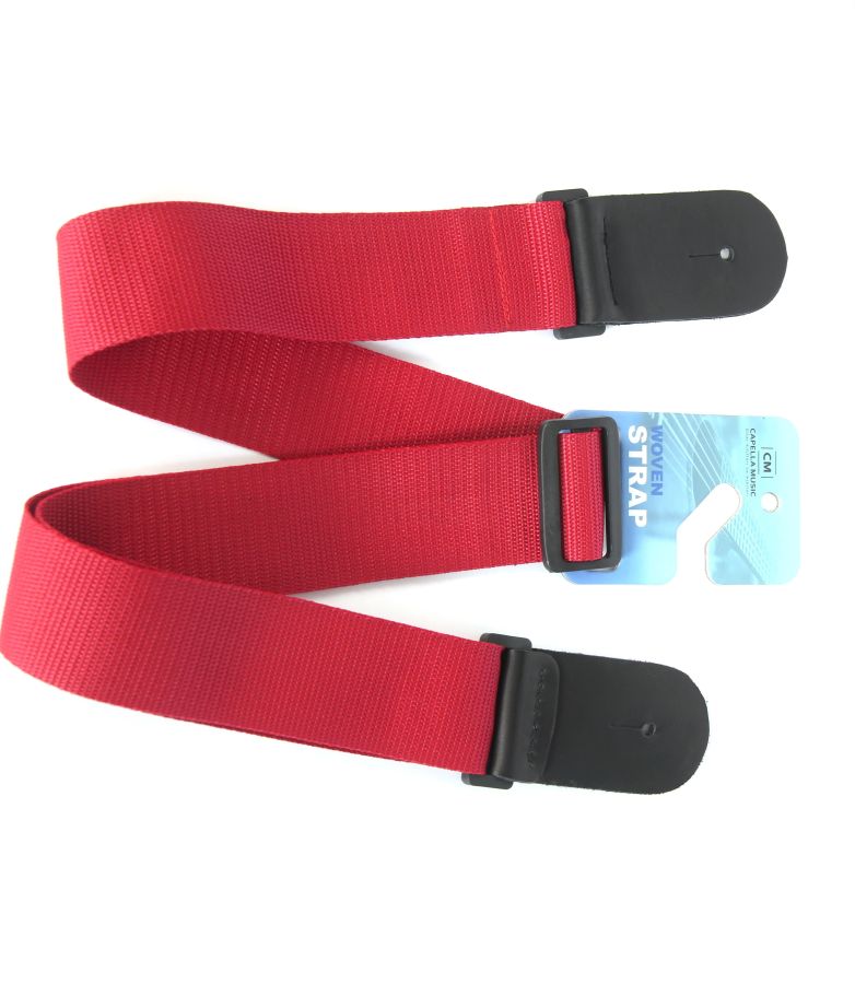 Capella CM472-RD Woven Koton Kırmızı Gitar Askısı - 1