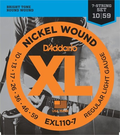 Elektro Gitar Tel Seti, 7 Telli, XL, 10-59, Nickel - DADDARIO ABD