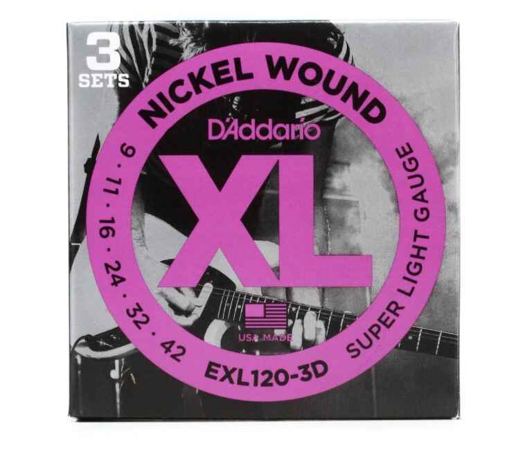 (3 Set) Elektro Gitar Tel Seti, XL, 9-42, Nickel Wound - 1