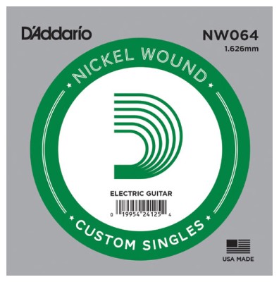 D'Addario .064 - NW064 Nickel Wound Akustik ve Elektro Gitar Tek Tel