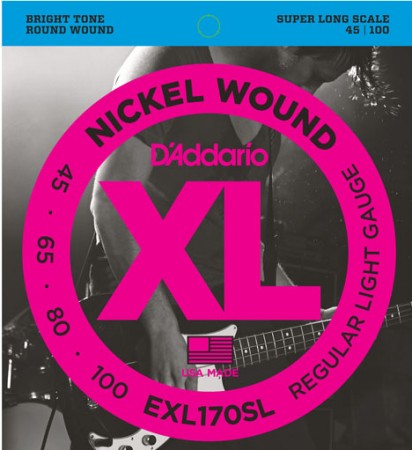 DAddario - D’Addario EXL170SL 4 Telli Bas Gitar Tel Takımı Super Long Scale (45-100)