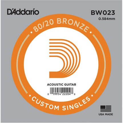 D'Addario - D'Addario BW023 Bronze Wound Akustik Gitar Tek Tel