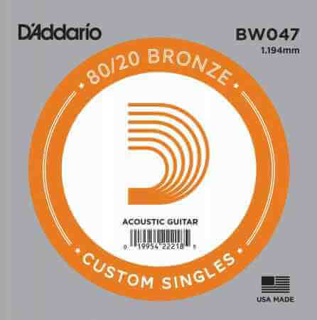 D'Addario - D'Addario BW047 Bronze Wound Akustik Gitar Tek Tel