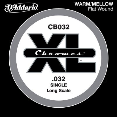 D’Addario CB032 Chrome Flatwound .032 Tek Tel Bas Gitar Teli - DAddario
