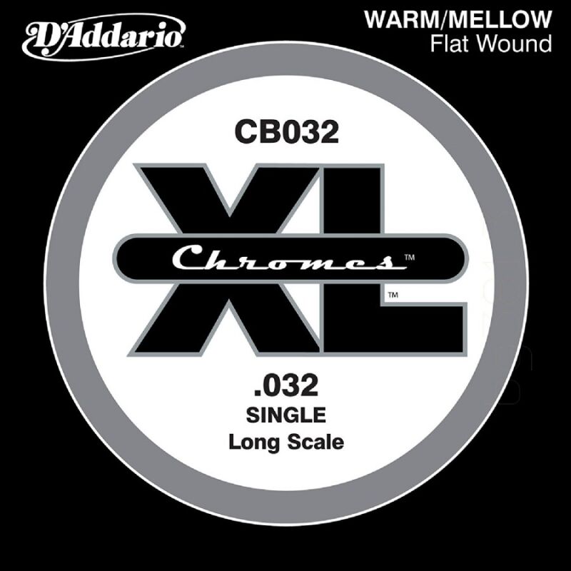 D’Addario CB032 Chrome Flatwound .032 Tek Tel Bas Gitar Teli - 1
