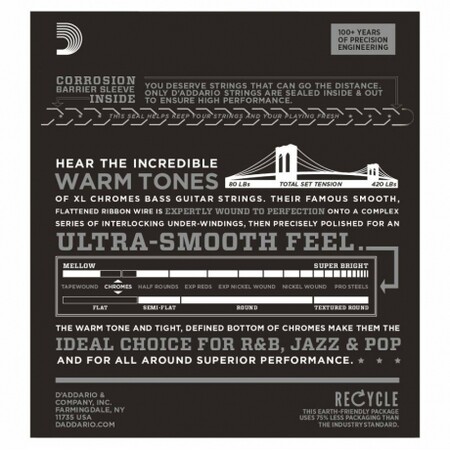 D'Addario ECB80 FlatWound Chromes Bas Gitar Teli (040-095) - 2