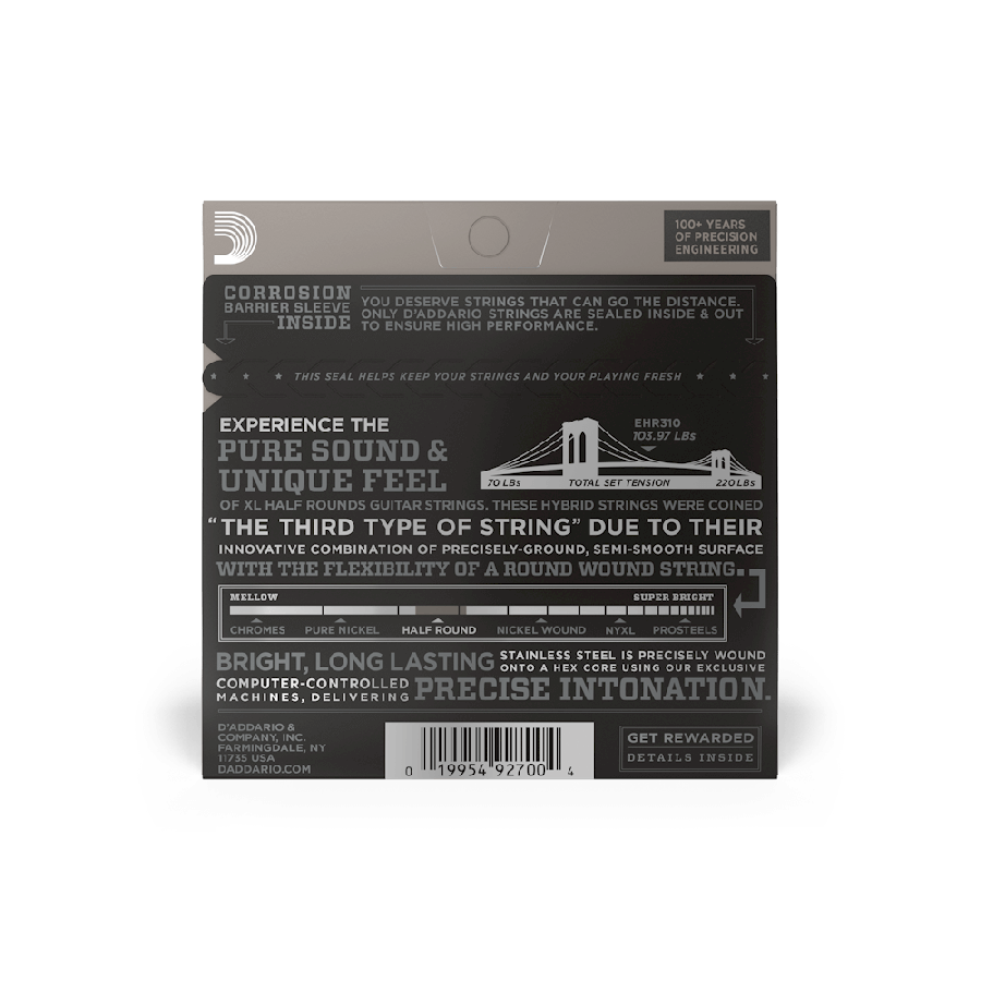 Daddario EHR310 Half Round Super Light 10-46 Elektro Gitar Tel Takımı - 3