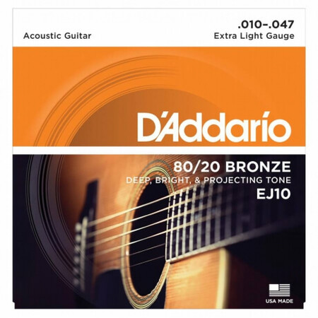 D'Addario EJ10 80/20 Bronze Akustik Gitar Teli (010-047) - 1