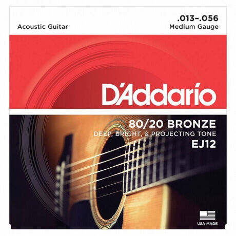 D'Addario EJ12 80/20 Bronze Akustik Gitar Teli (013-056) - 1