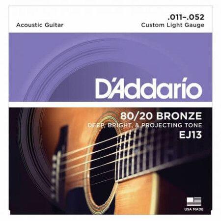 D'Addario EJ13 80/20 Bronze Akustik Gitar Teli (011-052) - Thumbnail