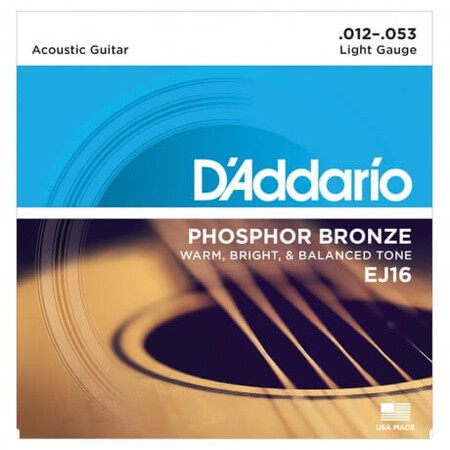 D'Addario EJ16 Phosphor Bronze Akustik Gitar Teli (012-053) - 1