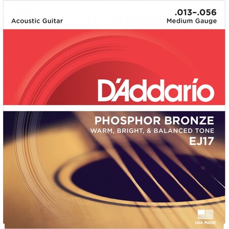 D'Addario EJ17 Phosphor Bronze Medium, 13-56 Akustik Gitar Tel Takımı - Thumbnail