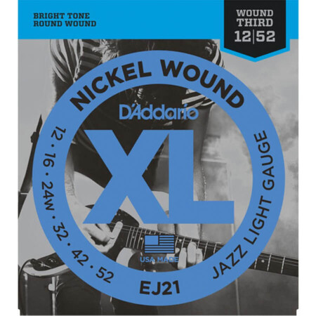 D'Addario EJ21 Nickel Wound, Light, Elektro Jazz Gitar Teli (12-52)