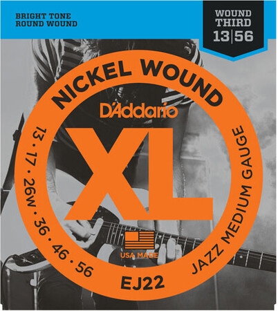 D'Addario EJ22 Nickel Wound, Medium, Elektro Jazz Gitar Teli (13-56) - Thumbnail