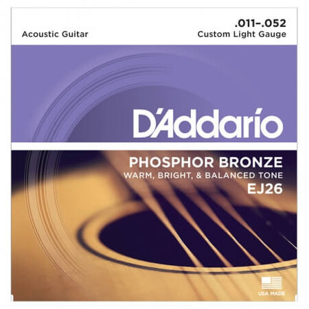 DAddario - D'Addario EJ26 Phosphor Bronze Akustik Gitar Seti (011-052)