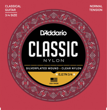 D'Addario EJ27N 3/4 Küçük Gitar Klasik Gitar Tel Takımı Normal Tension