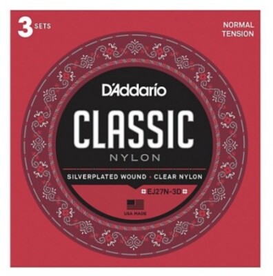 D'Addario EJ27N-3D Student Nylon 3'lü Set Klasik Gitar Tel Takımı - 3