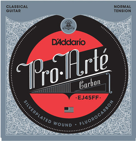 D'Addario EJ45FF Pro-Arté Carbon, Dynacore Basses, Normal Tension Klasik Gitar Takım Tel - DAddario