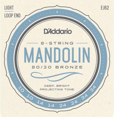 D'Addario EJ62 80/20 Bronze/Light Mandolin Teli