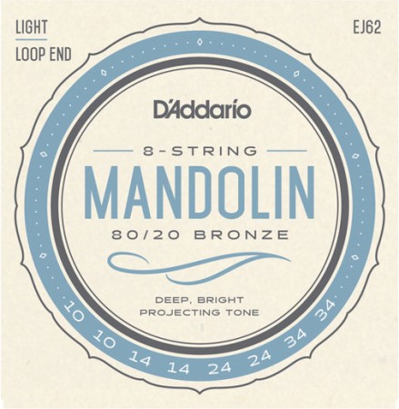 D'Addario EJ62 80/20 Bronze/Light Mandolin Teli - Thumbnail