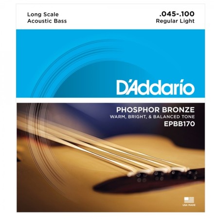 D'Addario EPBB170 Long Scale Akustik Bas Gitar Teli (045-100)