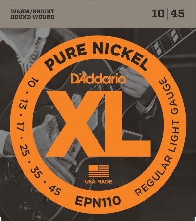 D'Addario EPN110 Regular Light Pure Nickel Elektro Gitar Tel Takımı(10-45) - Thumbnail