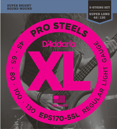 D'Addario EPS170-5SL /45-130) ProSteels 5 Telli Bas Gitar Teli - Thumbnail