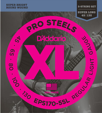 DAddario - D'Addario EPS170-5SL /45-130) ProSteels 5 Telli Bas Gitar Teli