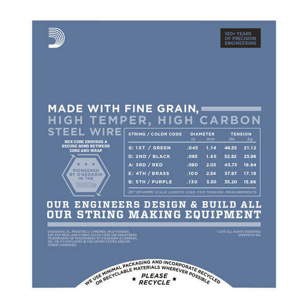 D'Addario EPS170-5SL /45-130) ProSteels 5 Telli Bas Gitar Teli - 2