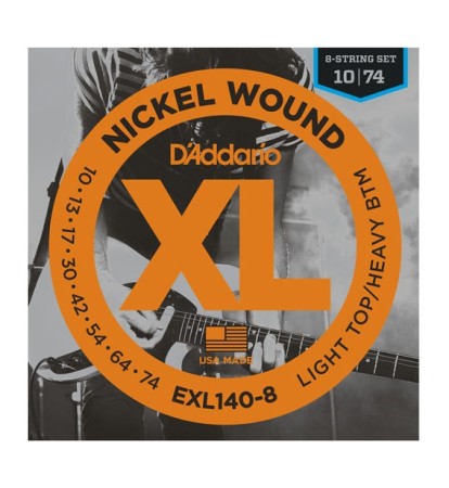 D'Addario EXL140-8 8 Telli Elektro Gitar Teli 010-74 - Thumbnail