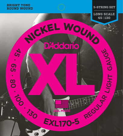 DAddario - D'Addario EXL170-5 (45-130) Nickel Wound 5 Telli Bas Gitar Teli