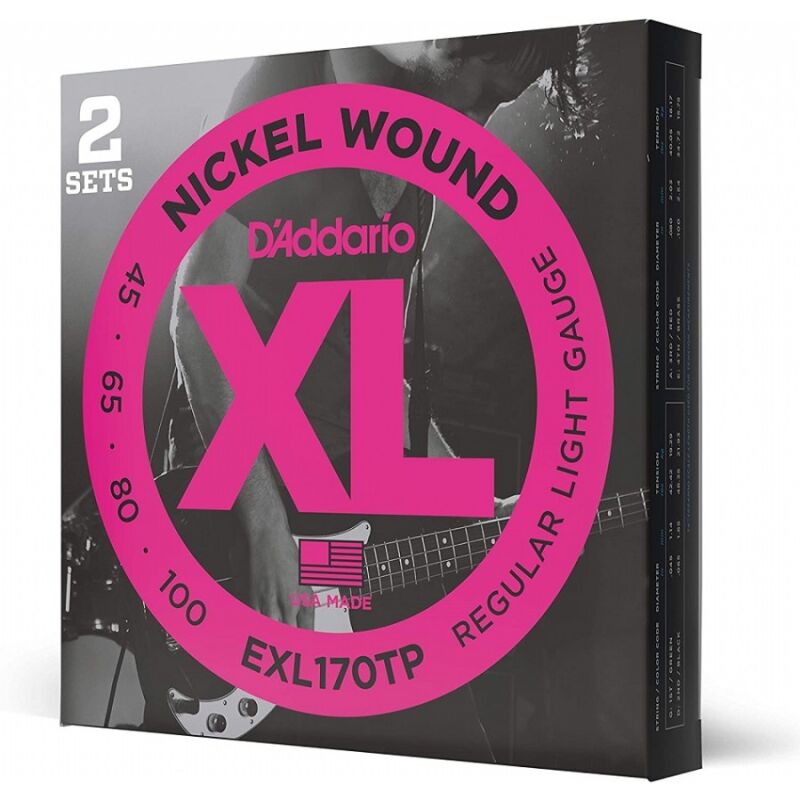 D'Addario EXL170TP Round Wound 5 Telli Bas Gitar Teli 45-100 2'li Set - 1