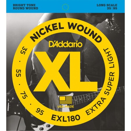 DAddario - D'Addario EXL180 Nickel Wound Bass, Extra Super Light, 35-95, Long Scale 4 Telli