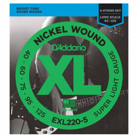 DAddario - D'Addario EXL220-5 Long Scale 5 Telli Bas Gitar Teli (040-125)