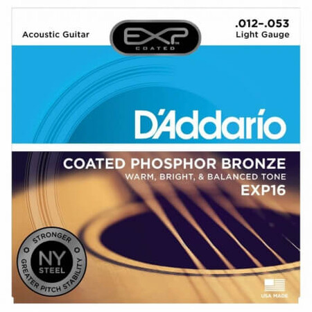 D'Addario EXP16 Coated Phosphor Bronze Akustik Gitar Teli (012-053)