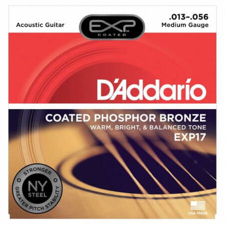 D'Addario EXP17 Coated Phosphor Bronze Akustik Gitar Teli (013-056)