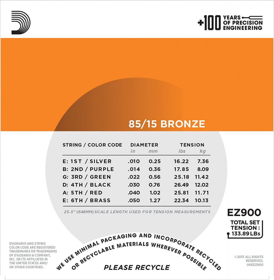 D'Addario EZ900 - Extra Light 10-50 Akustik Gitar Tel Takımı - 2