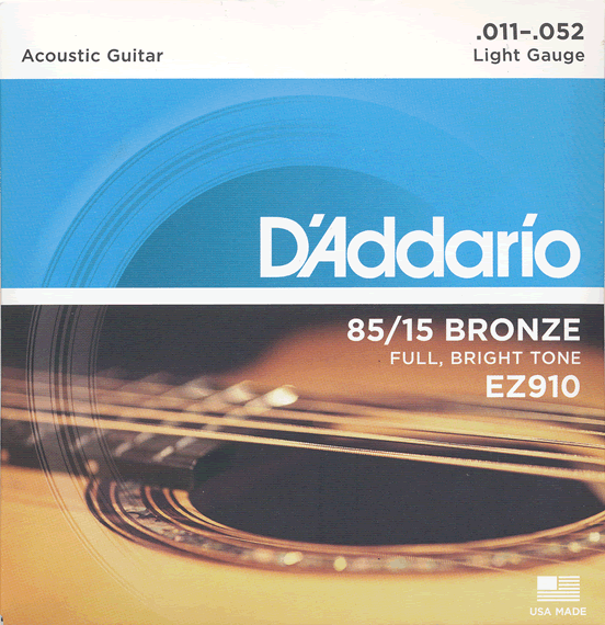 D'Addario EZ910 85/15 Bronze Akustik Gitar Teli (011-052) - 1